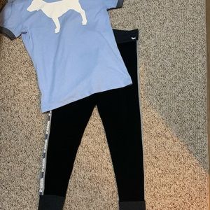 Pink leggings tshirt medium large